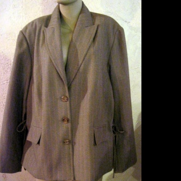 Giorgio Sant" Angelo  NWOT Gray Orange Pinstripe B - Picture 5 of 6